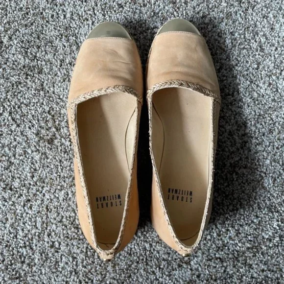 STUART Weitzman | Dree Gold Toe Espadrilles Flats - Picture 9 of 11